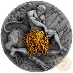 Niue Island NEMEAN LION series TWELVE LABOURS OF HERCULES $5 Silver Coin 2018 Antique finish Ultra High Relief Gold plated 2 oz
